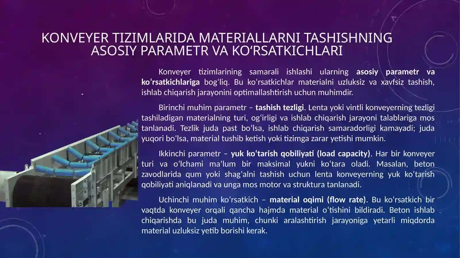 Konveyer usulini tashkil qilish asoslari 4
