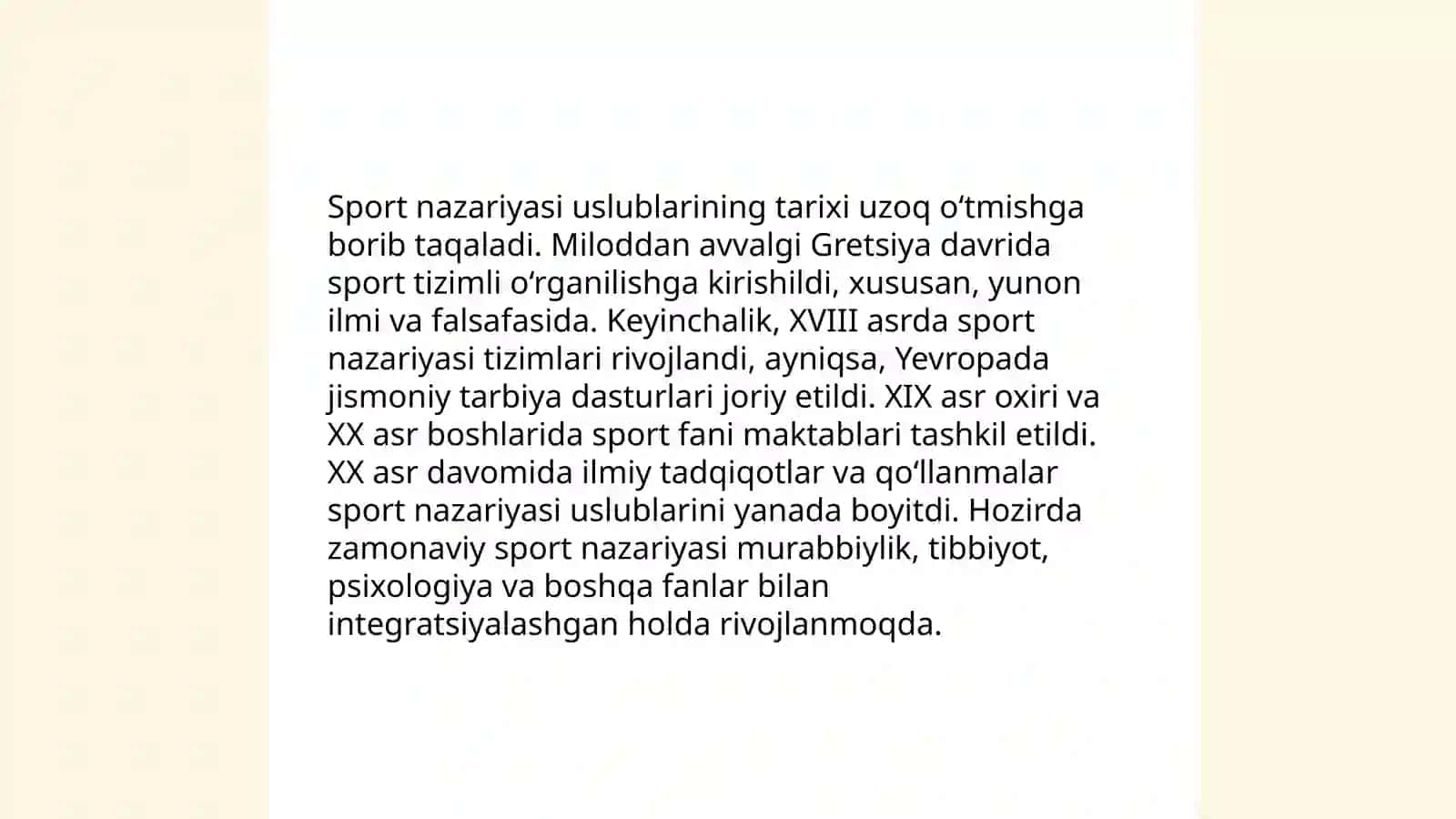 Sport nazaryasi uslublari 4