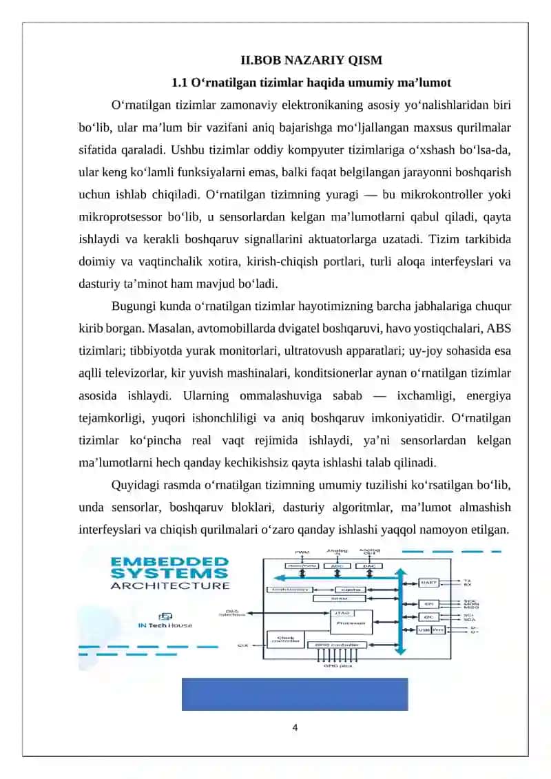 O’RNATILGAN TIZIMLARDA SENSORLAR VA ULARNING INTERFEYSLARI 4