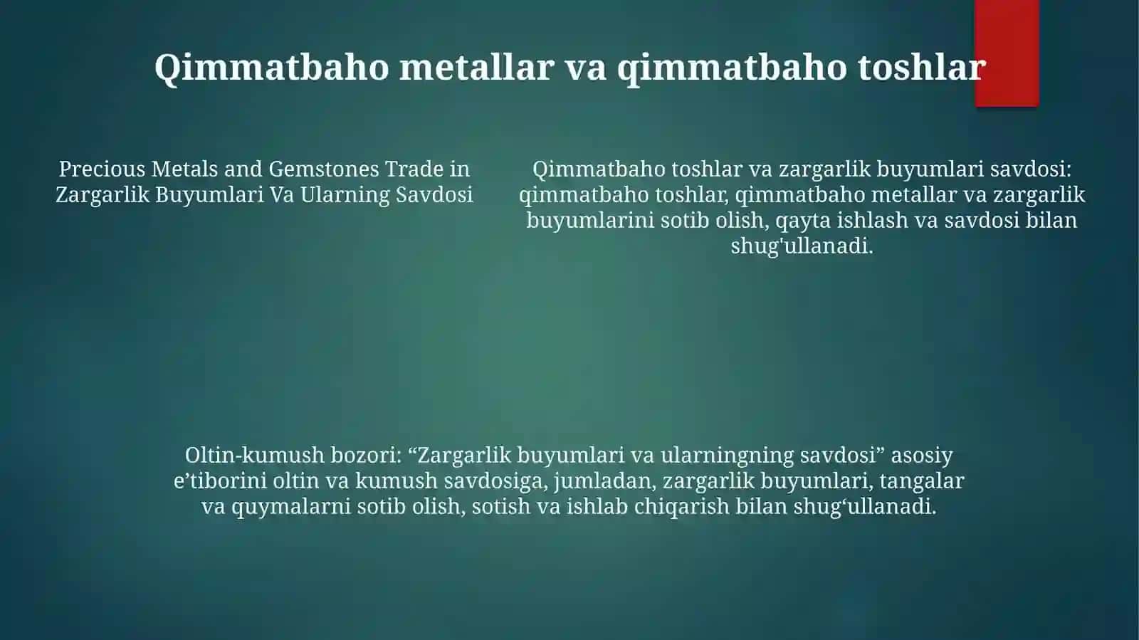 Zargarlik Buyumlari VaUlarningSavdosi 4
