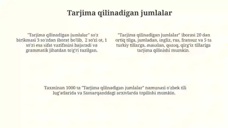 Tarjima Qilinishi Kerak Bo'lgan Jumla Misollari 4