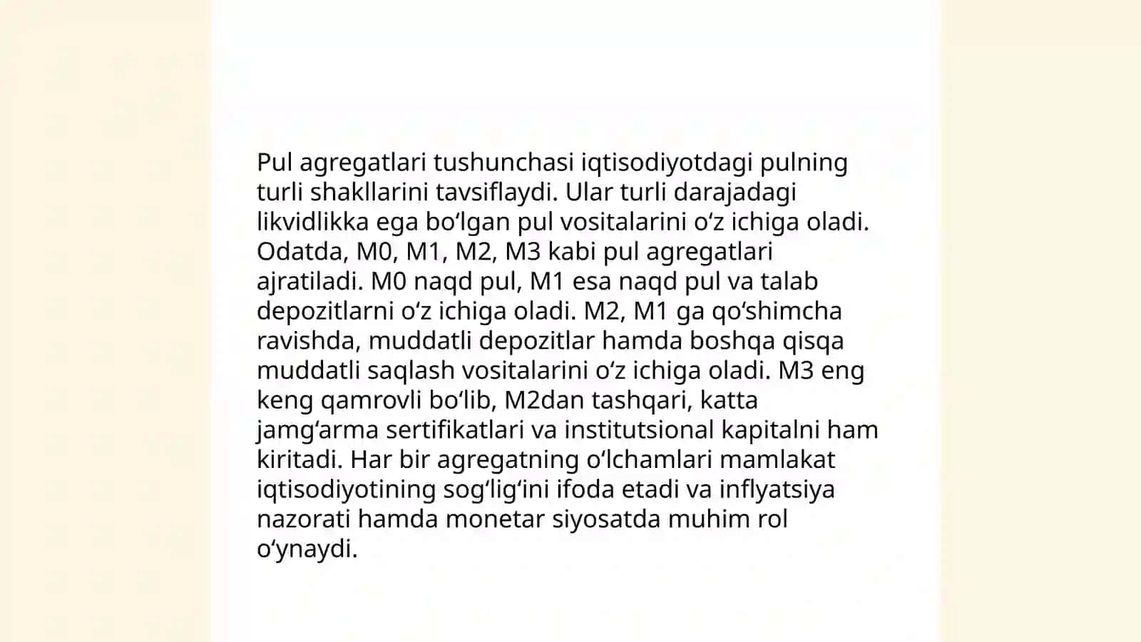 Pul massasi va pul agregatlari 4