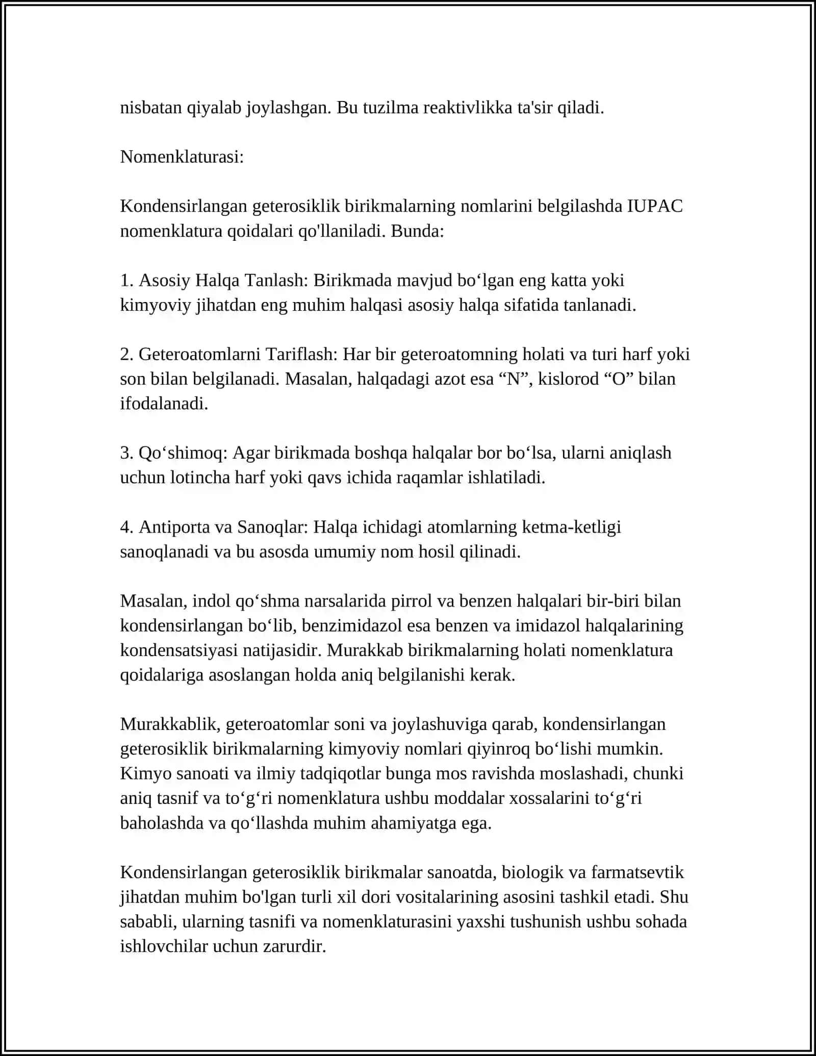 Kondensirlangan geterosiklik birikmalar 4