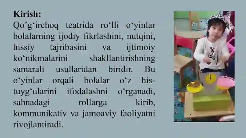 Qo’gʻirchoq teatrida ro’lli o’yinlarni rivojlantirish 4