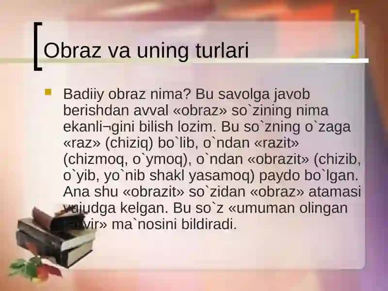 OBROZ INSONNING ADABIYOTDAGI UMUMLASHMA TASVIRI 4