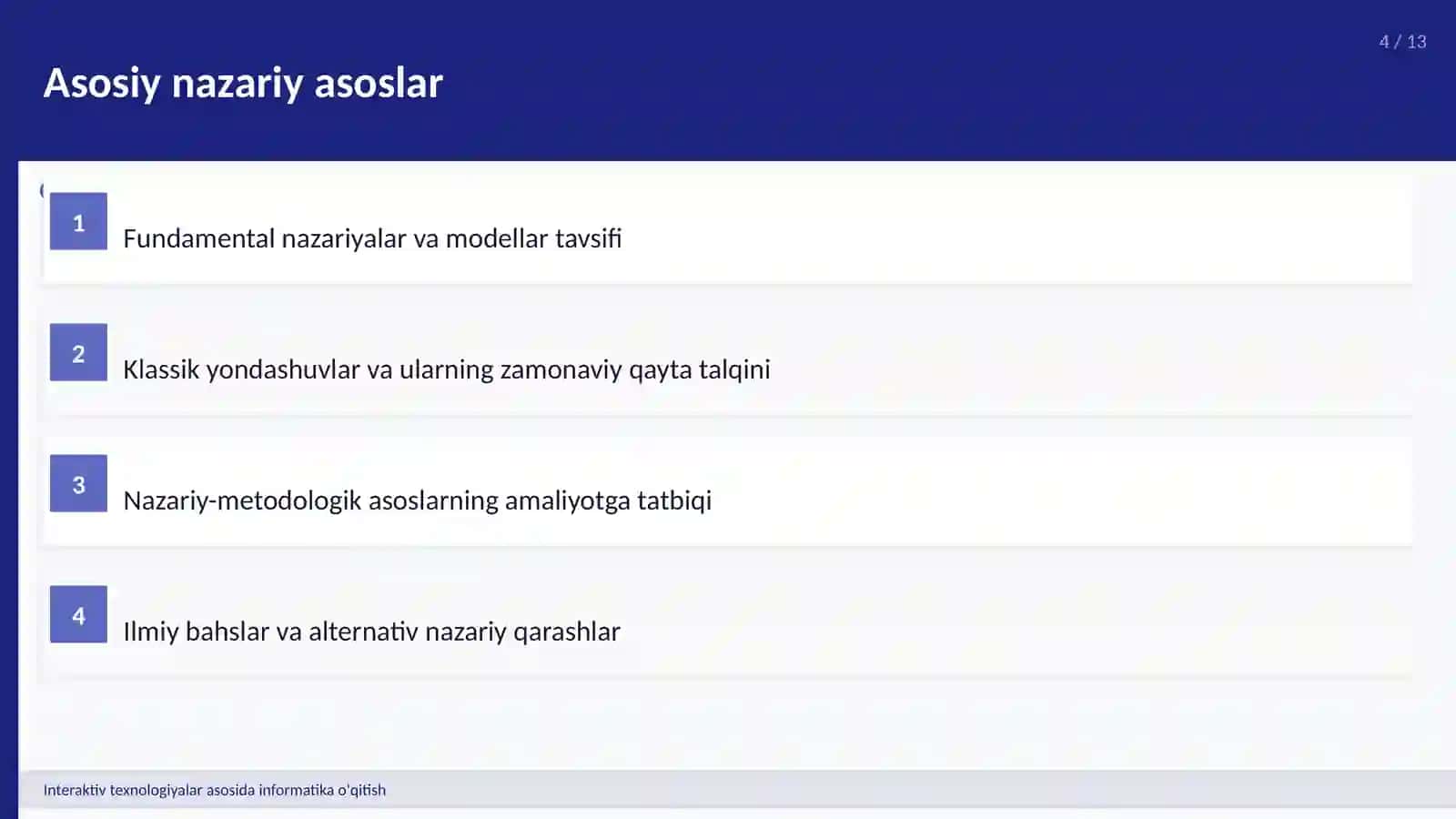 Interaktiv texnologiyalar asosida informatika o'qitish 4