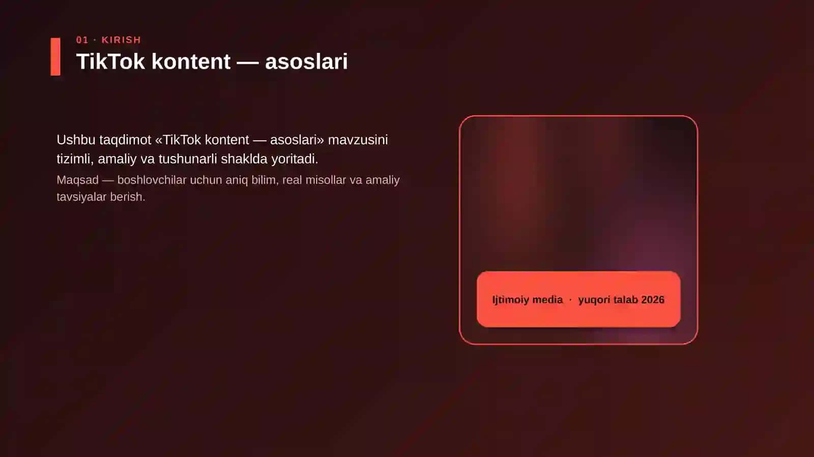 TikTok kontent — asoslari 4