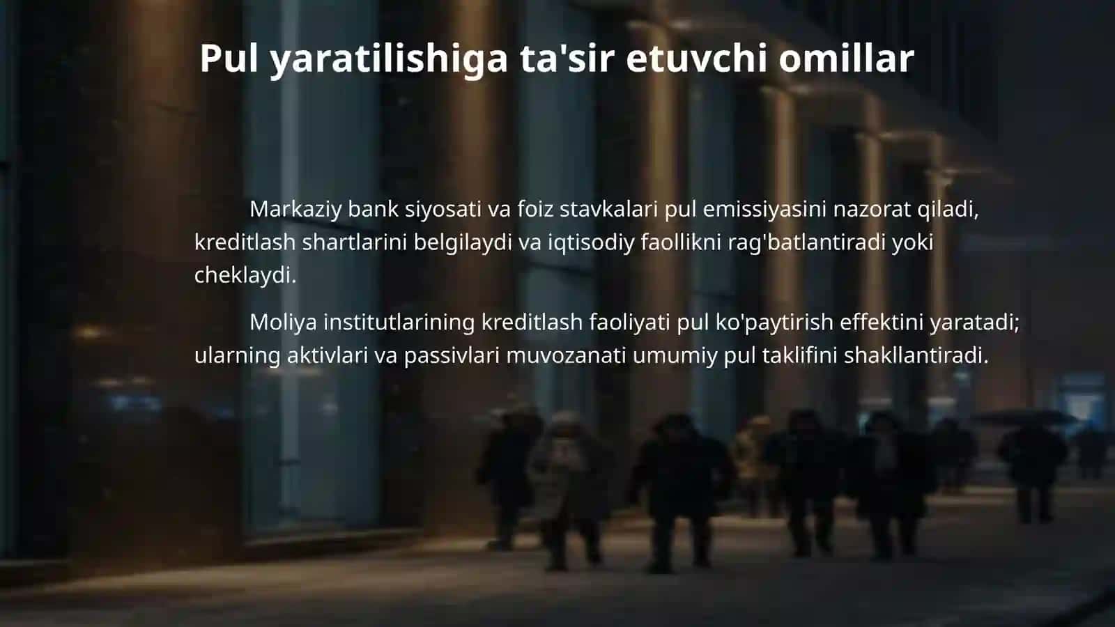 Pul yaratilishiga chegaralar 4