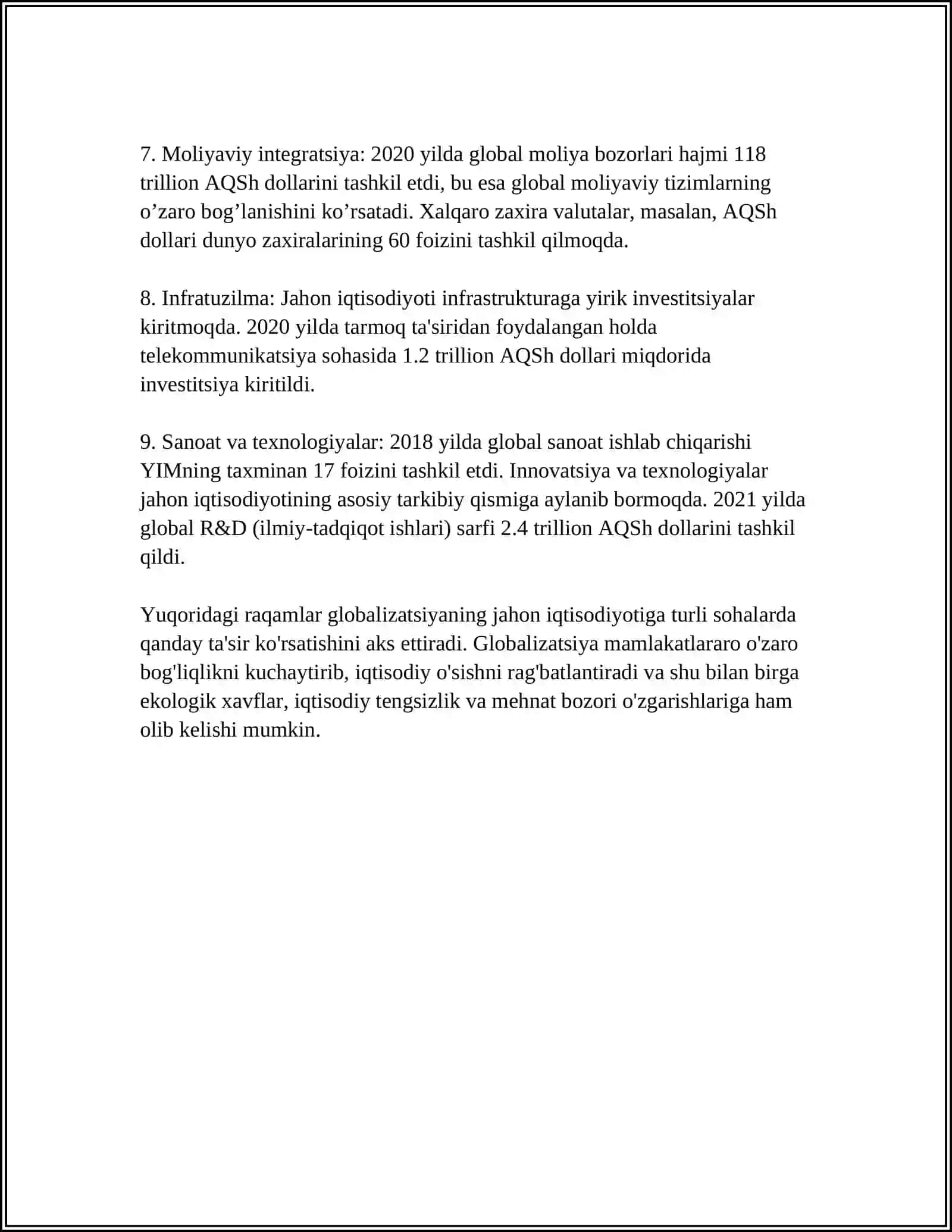 JAHON IQTISODIYOTI VA UNING RIVOJLANISHI 4