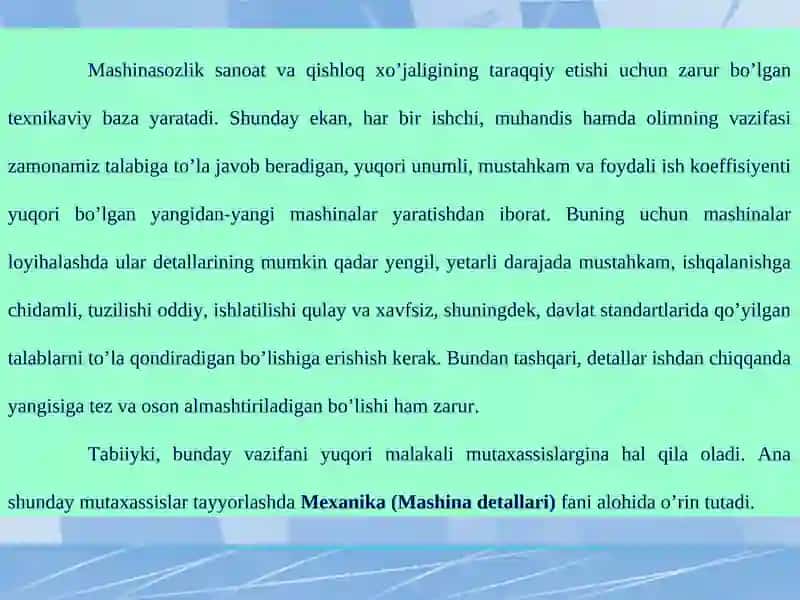 Tribotexnika asoslari. Ishqalanish va yeyilish. 4