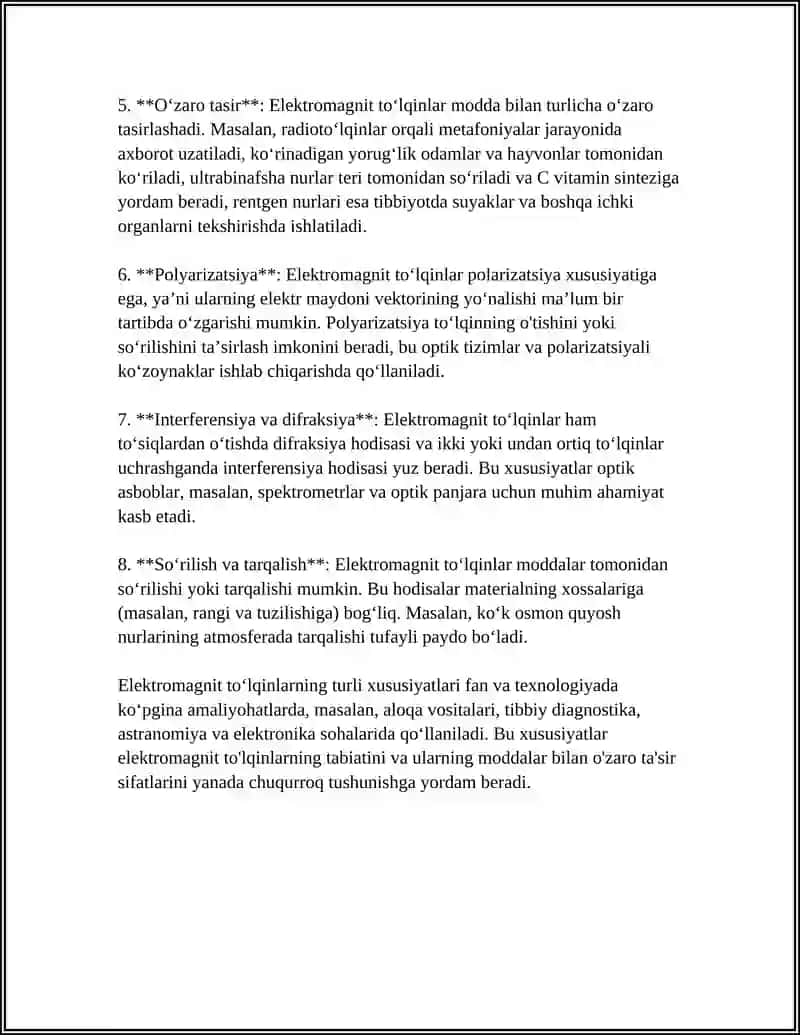 Elektromagnit Toʻlqinlar va Ularning Matallurgiyada Qoʻllanishi 4