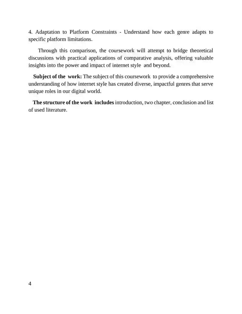 Internet Style and its Genres (Comparative Analysis of Genres) Course Paper 4