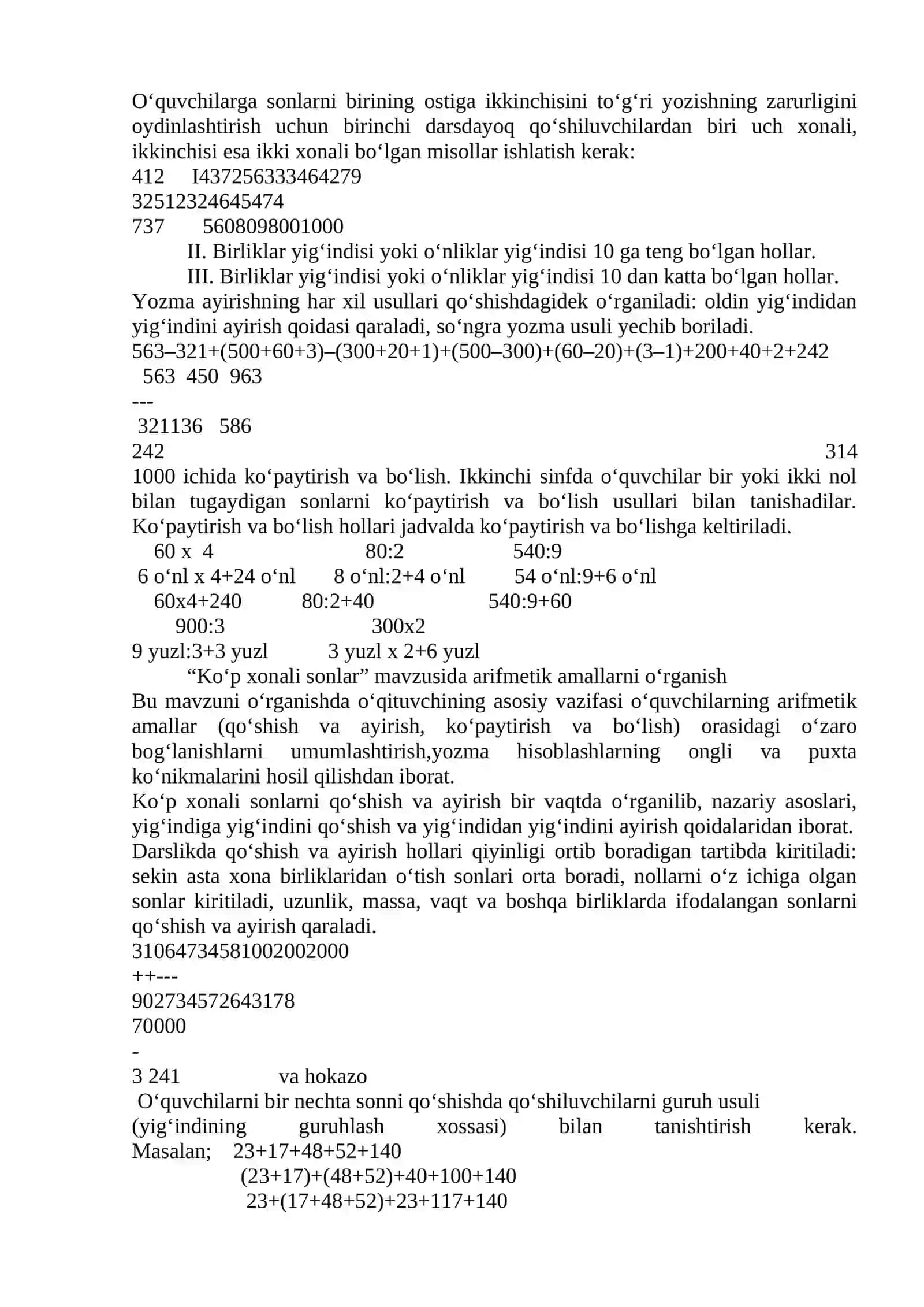 O‘nli sanoq sistemasi va arifmetik amallar 4