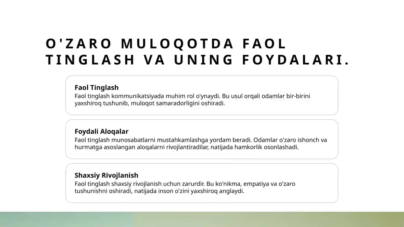 Samarali kommunikatsiya va shaxsni rivojlantirish 4