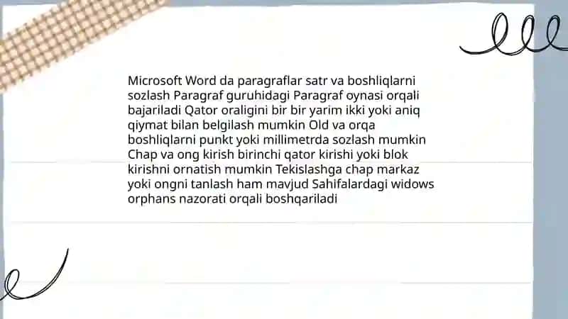 Microsoft Word dasturining imkoniyatlari 4