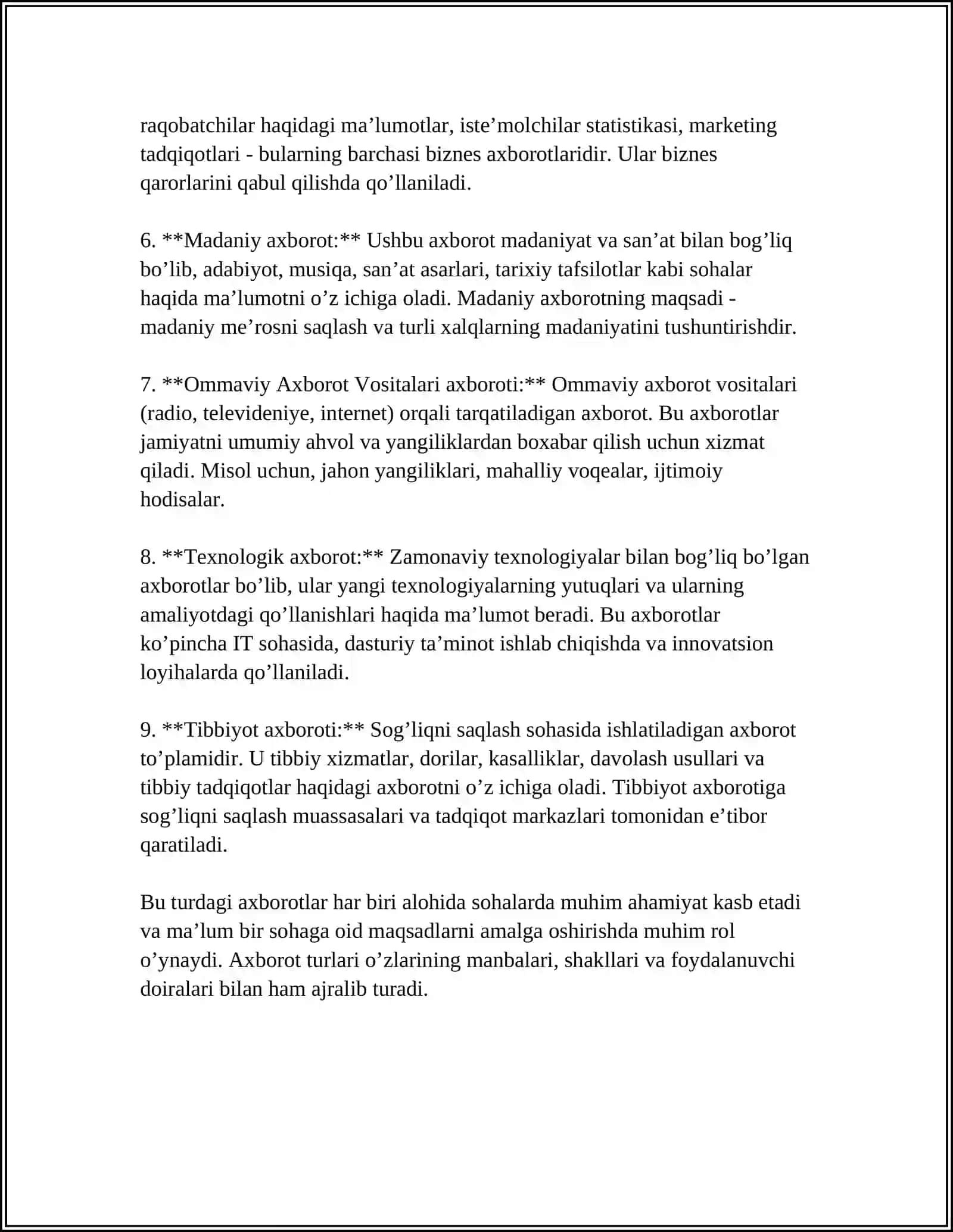 AXBOROT TURLARI VA ISHONCHLILIGI 4