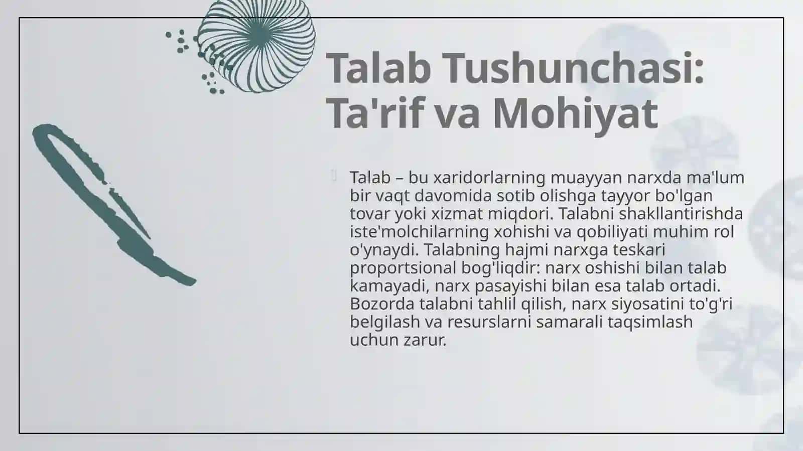 Talab va taklif 4
