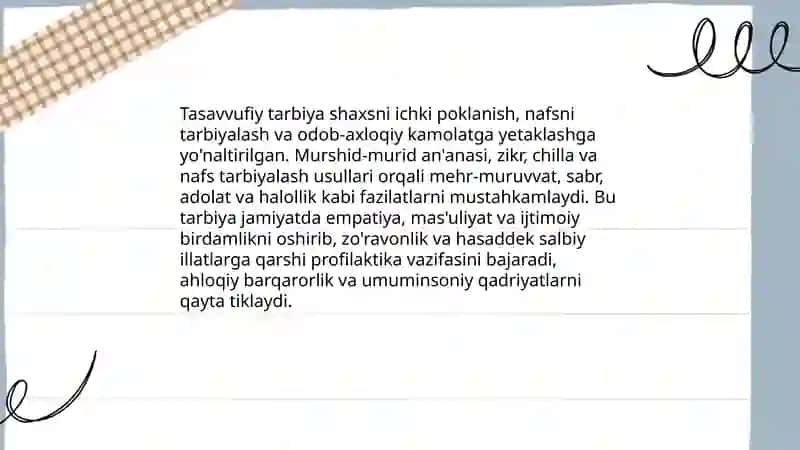 Tasavvufning jamiyat axloqini isloh qilishdagi ahamiyati 4