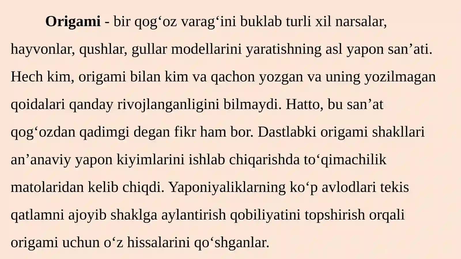 Qog‘ozdan buklash yo‘li bilan o‘yinchoq yasash (“Origami usuli”) 4