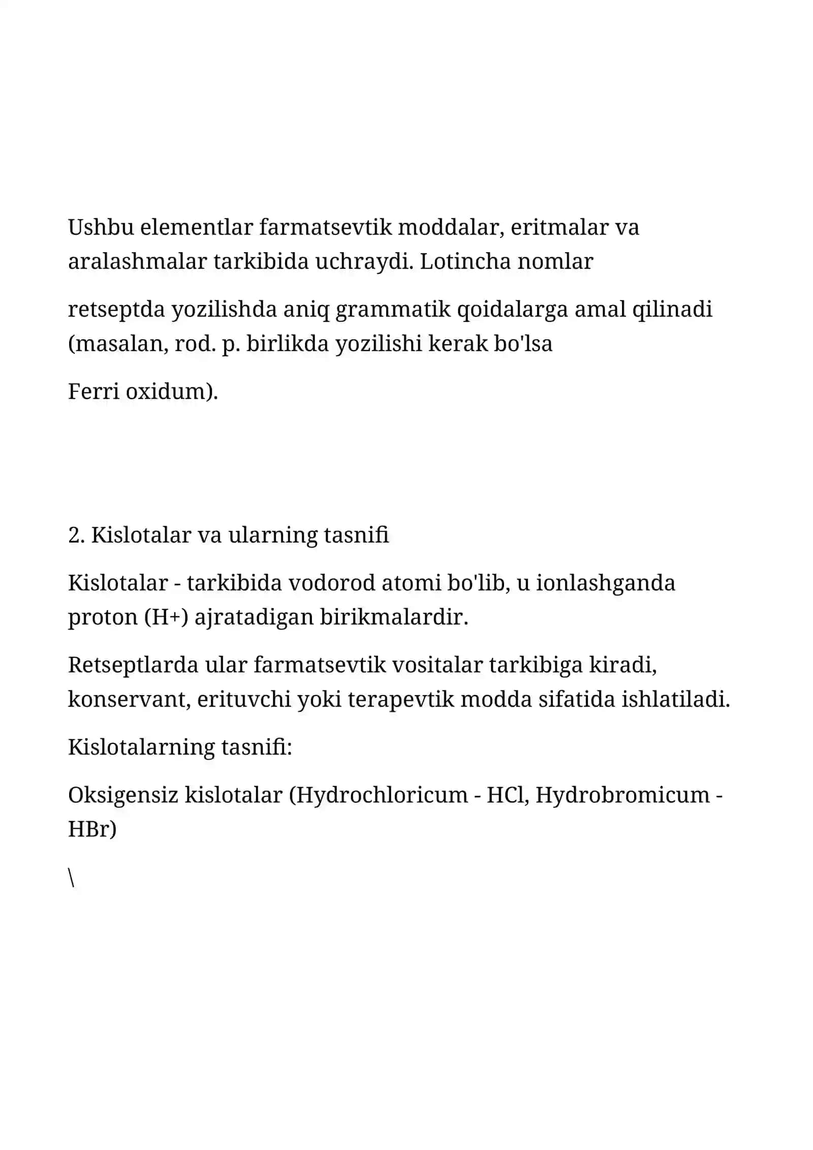 Retsepturada kimyoviy elementlar va kislotalar 4