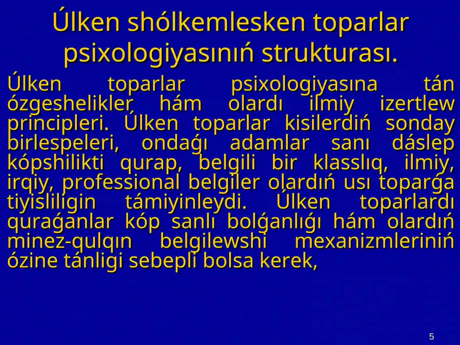 Úlken toparlar ham massalıq psixologiya 4
