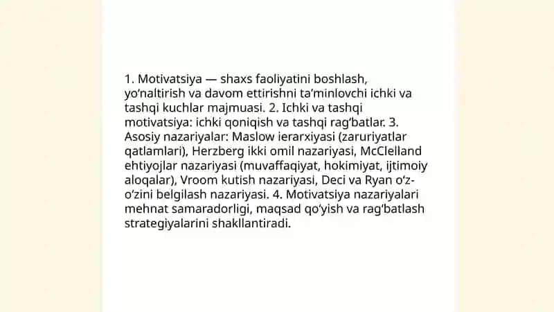 Faoliyat va motivatsiya. Muloqot 4