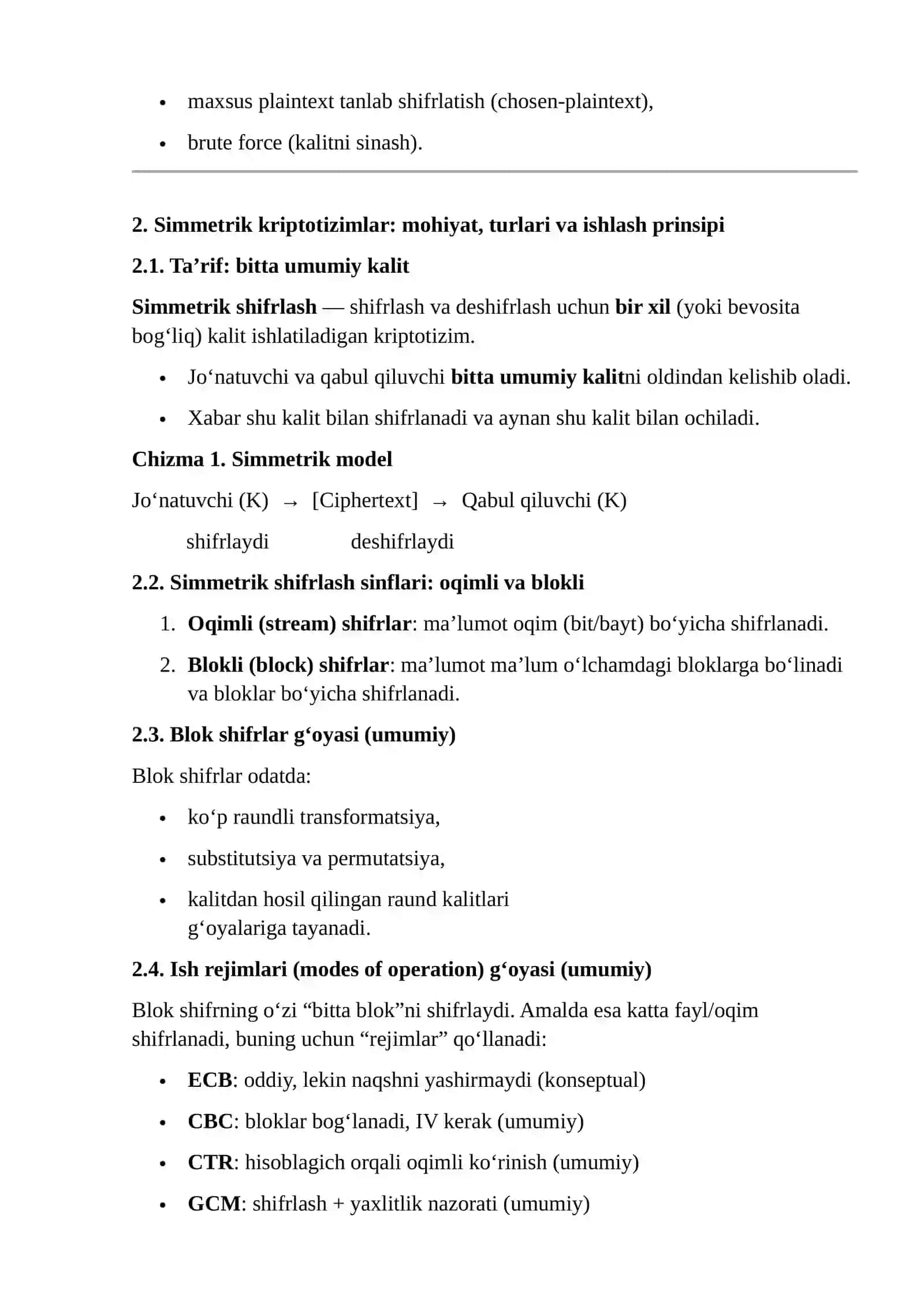 SIMMETRIK VA NOSIMMETRIK KRIPTOTIZIMLAR ASOSLARI 4