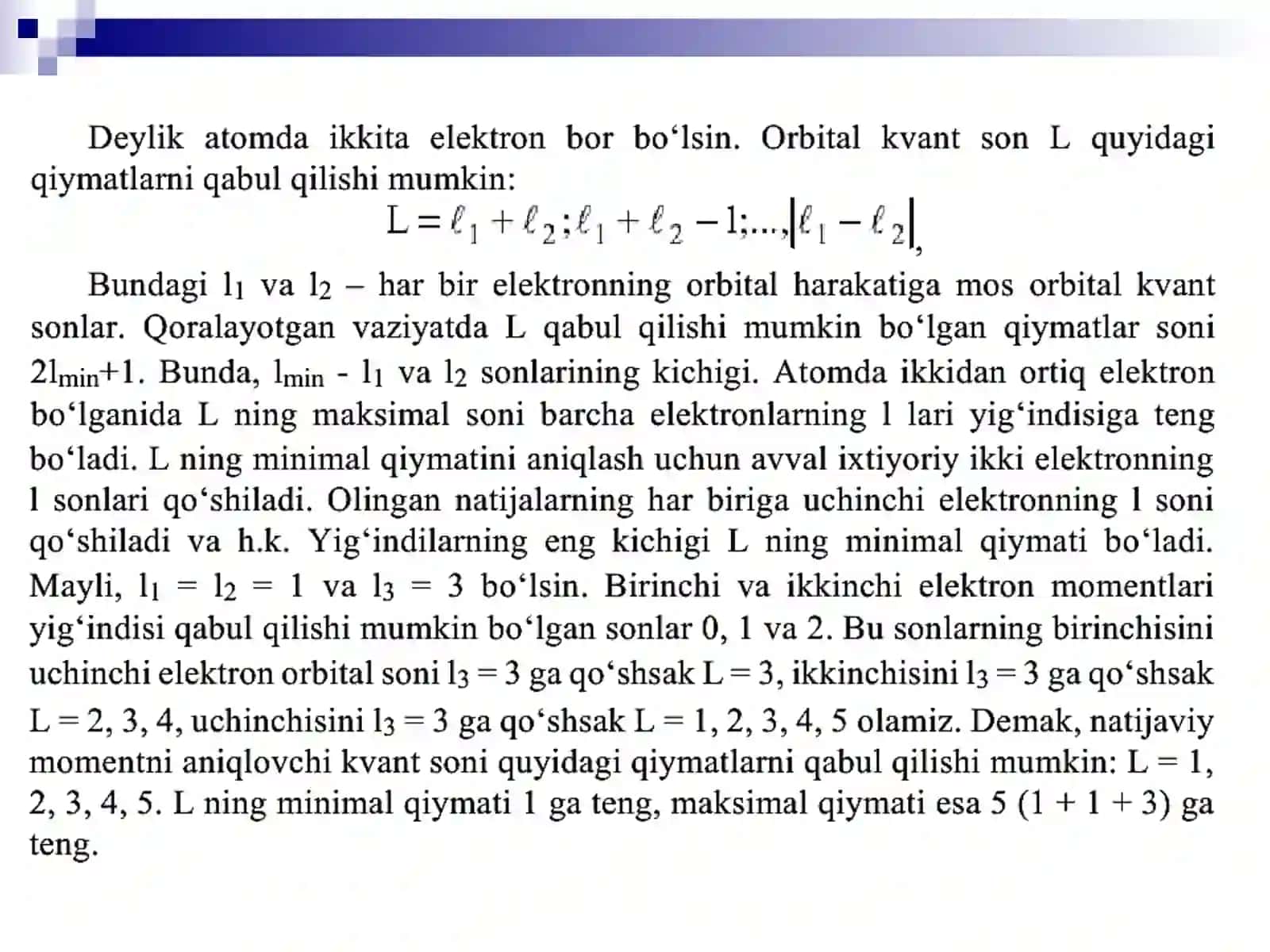 Elektroning orbital mexanik momenti 4