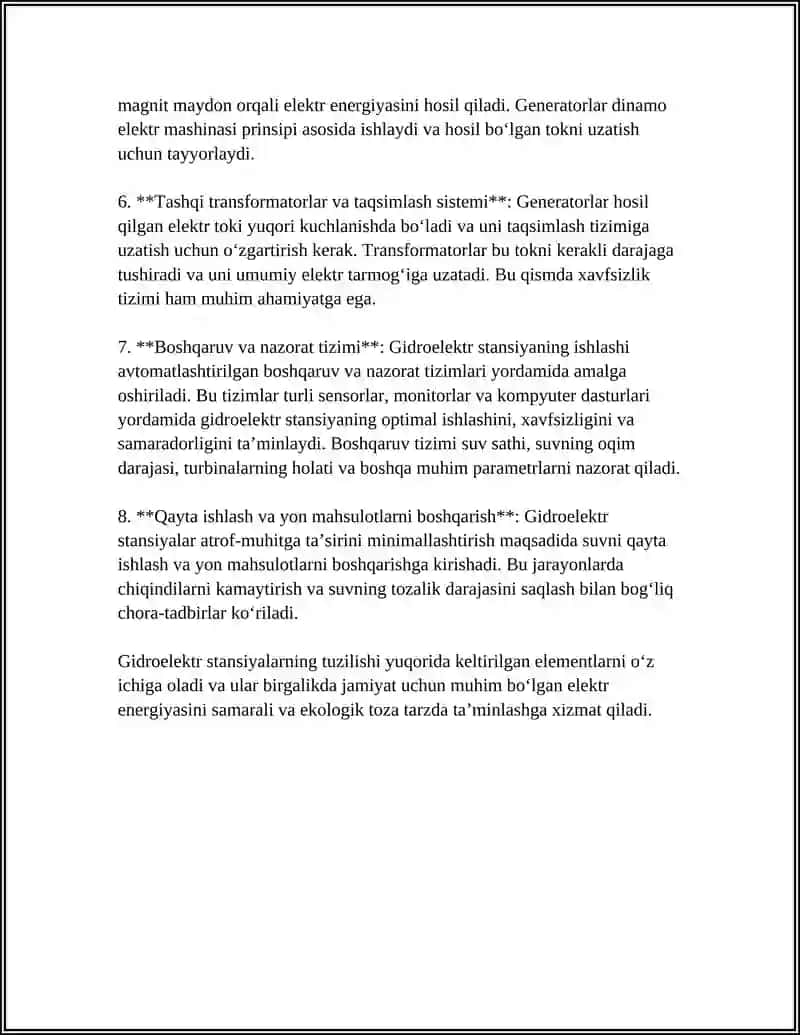 GIDRO ELEKTR STANSIYALARI 4