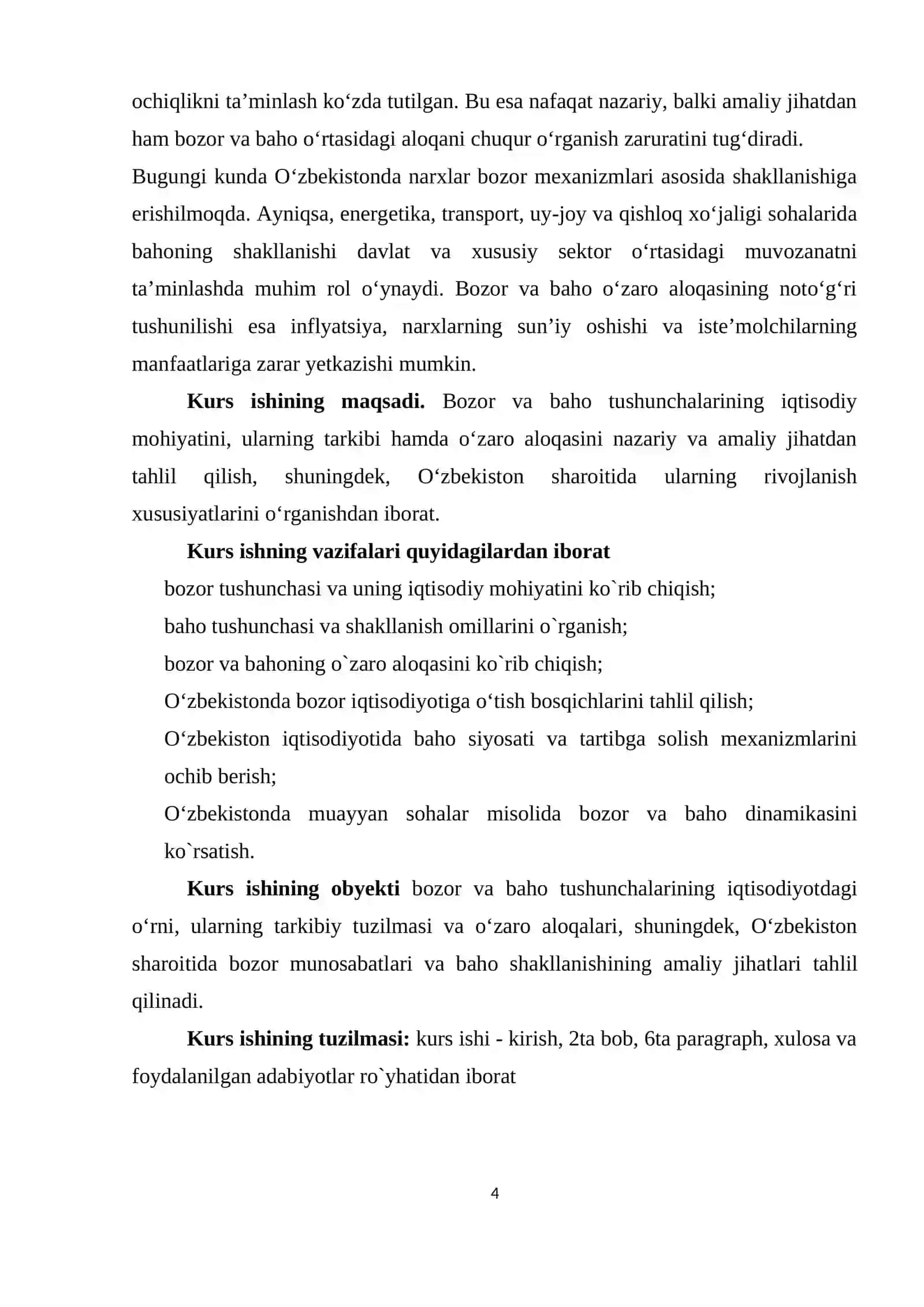 BOZOR VA BAHO TUSHUNCHASI,TARKIBI VA ULARNING O`ZARO ALOQASI 4