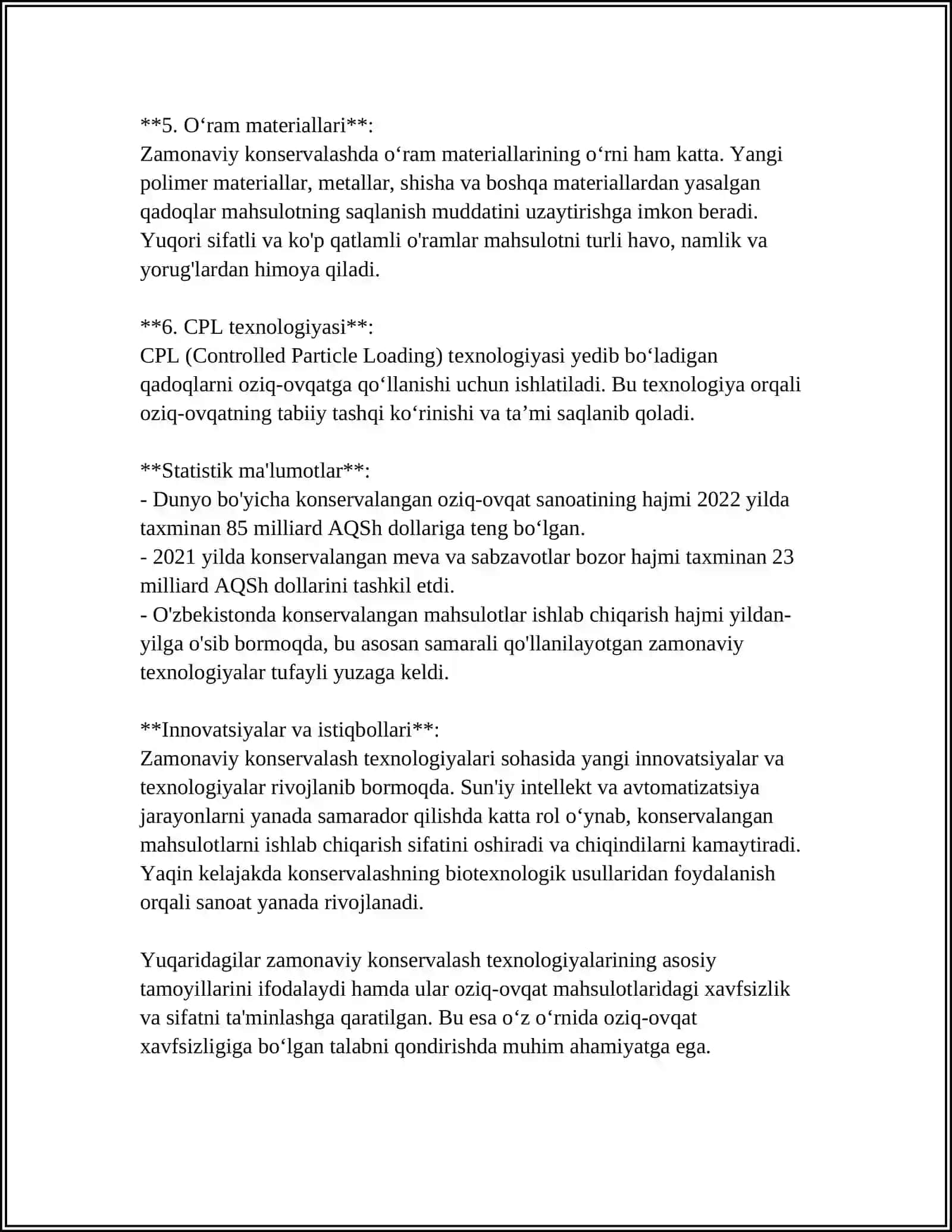 TERINI KONSERVALASHNING YANGI USULLARI 4