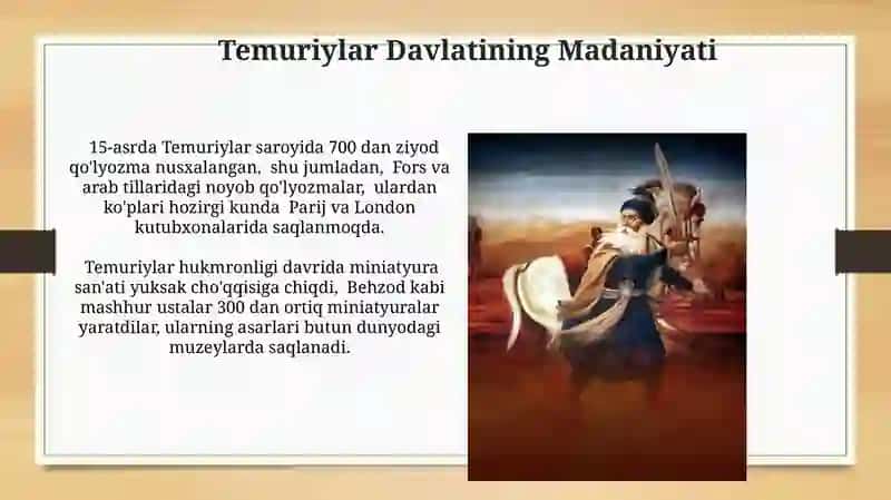 Amir temur va Temuriylar davri renesansi 4