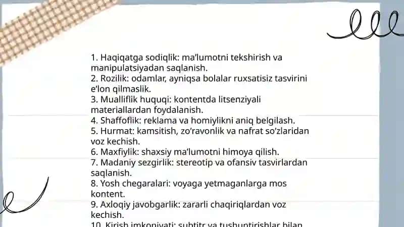 YouTube va TikTokda madaniy qadriyatlarni targʻib qilish 4