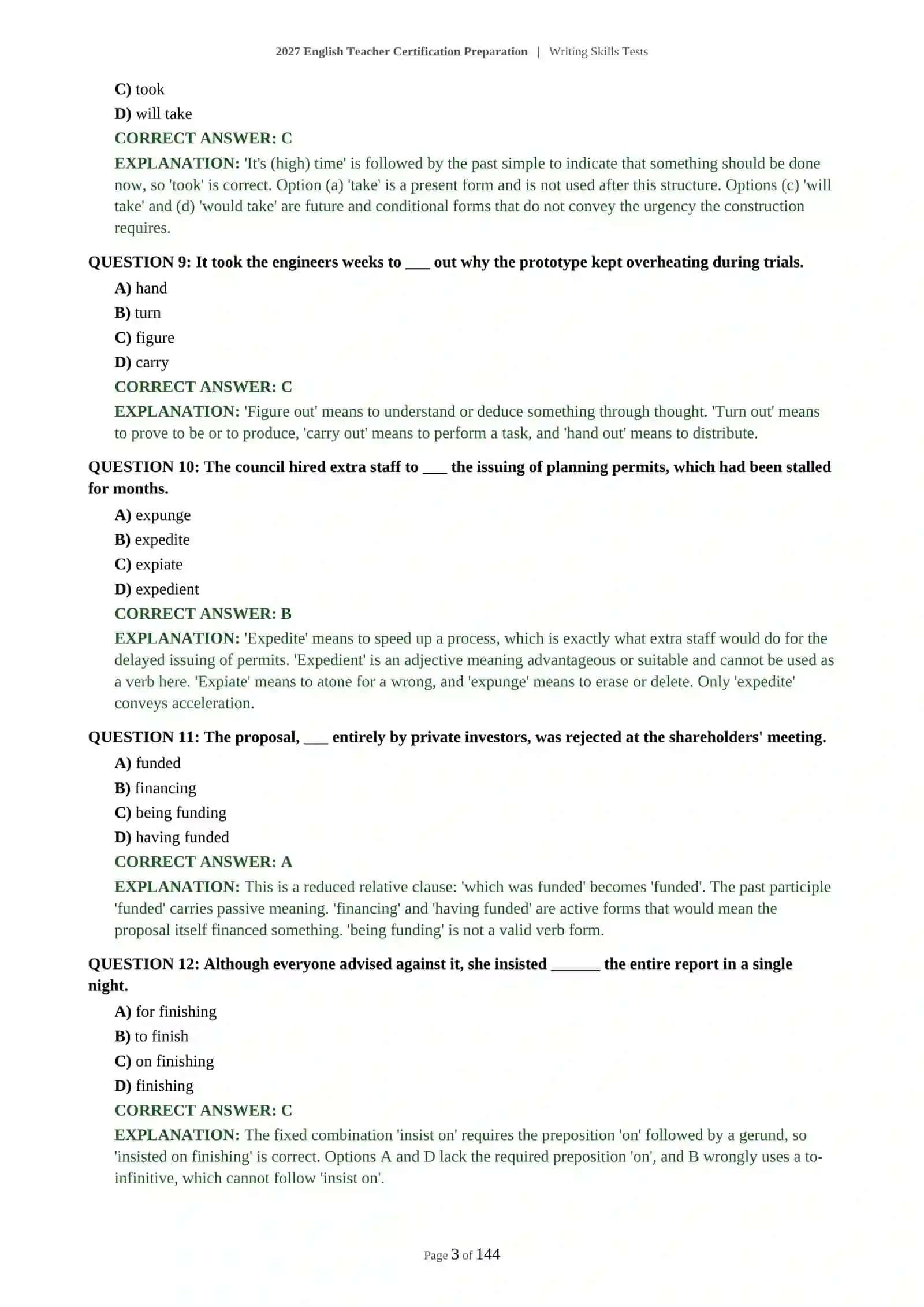 2027 English Teacher Certification Preparation | Writing Skills Tests 4