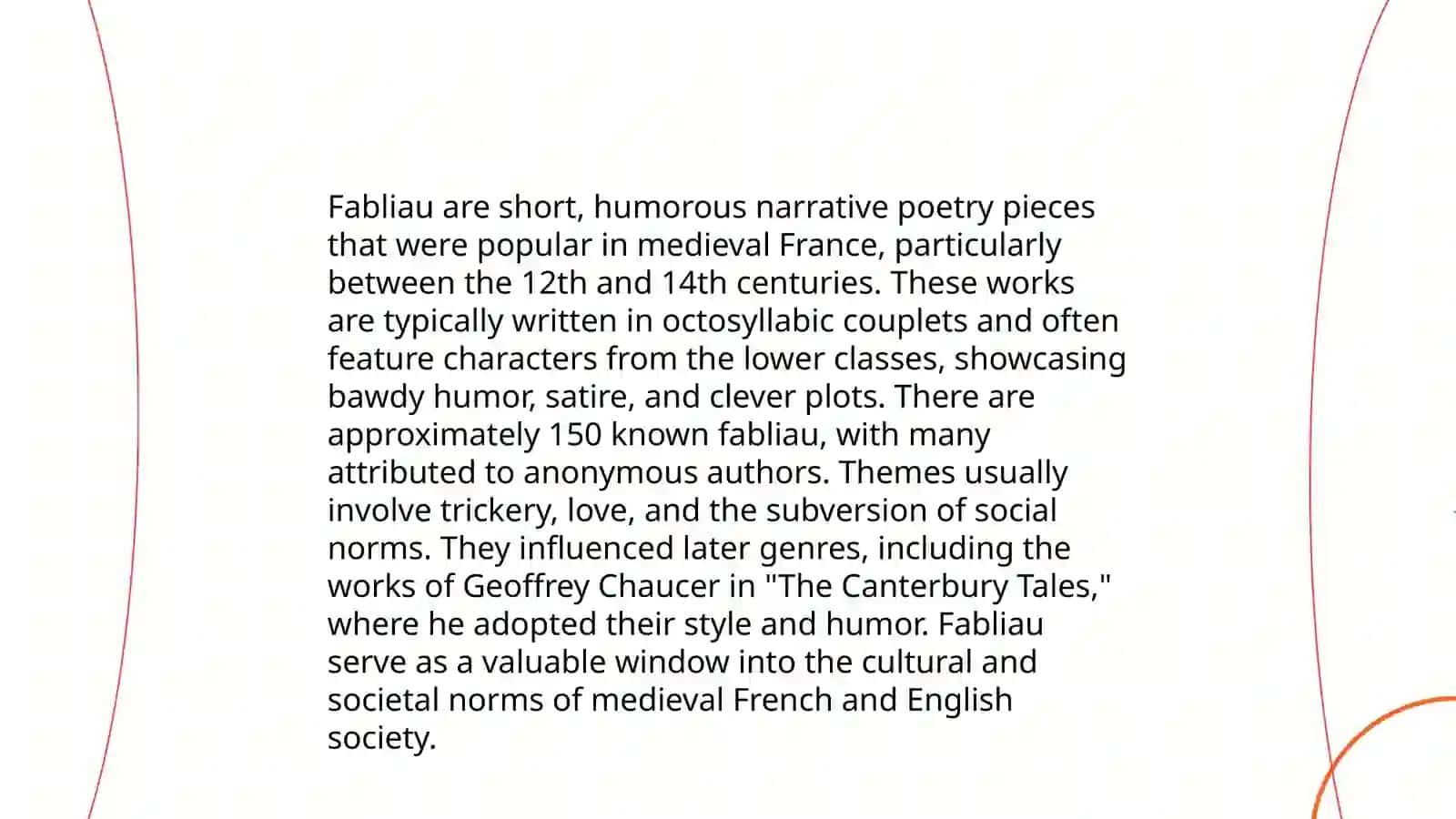 Genre diversity in J. Chaucer's "The Canterbury Tales" 4
