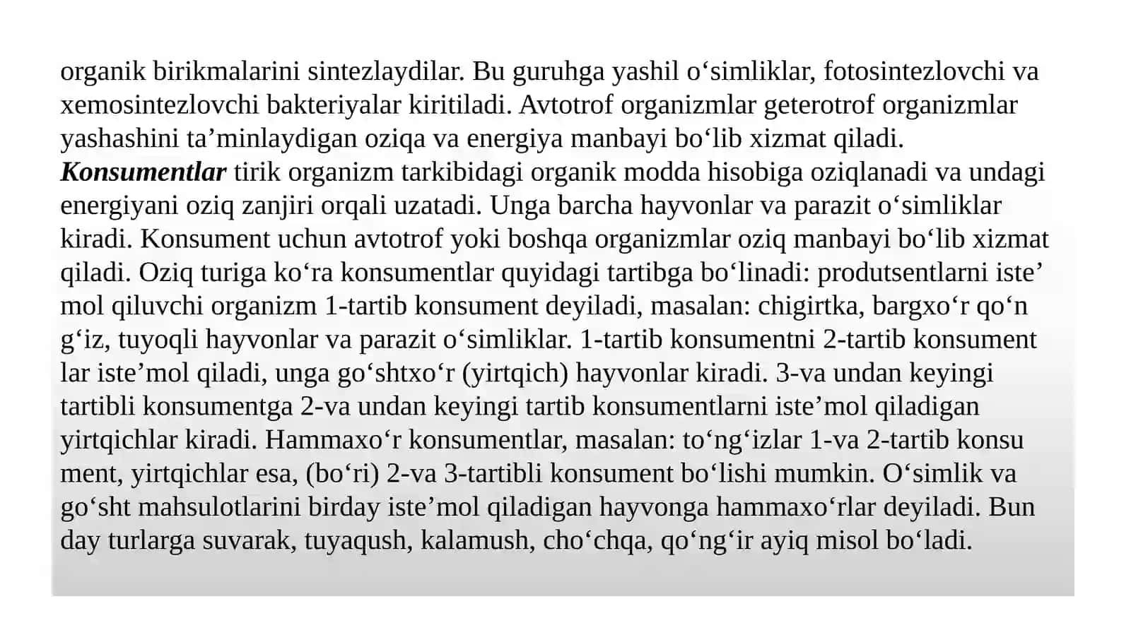 Ekosistemalarning trofik strukturasi 4