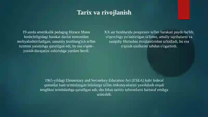 AQShda maktabgacha va boshlang'ich ta'lim 4