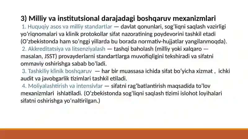 Tibbiy xizmatlar sifatini nazorat qilish 4