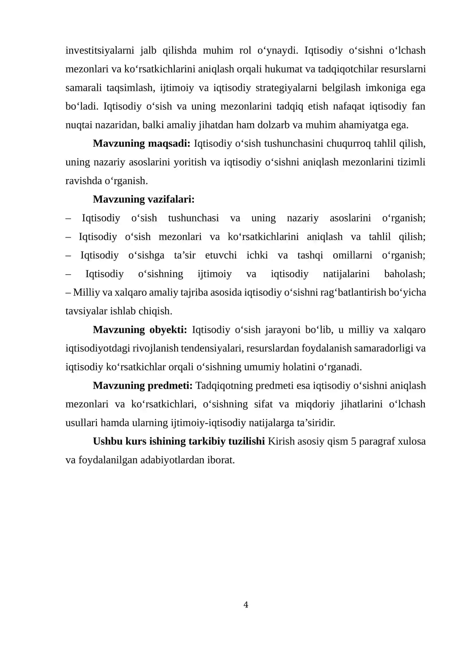 Iqtisodiy o'sish va uni aniqlash mezonlari 4