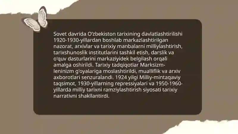 Oʻzbekiston tarixini davlatlashtirish masalasi 4