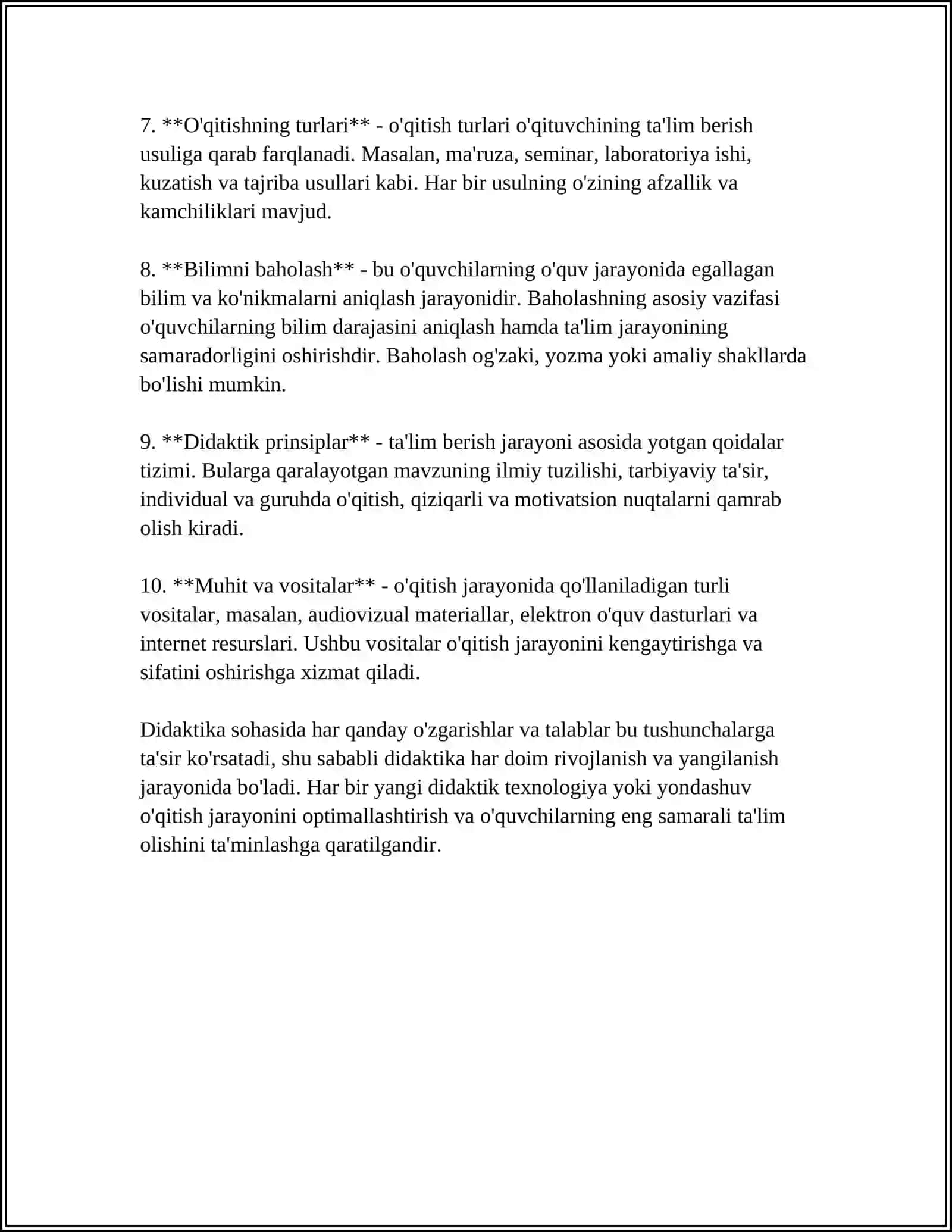 DIDAKTIKA TAʼLIM NAZARIYASI 4