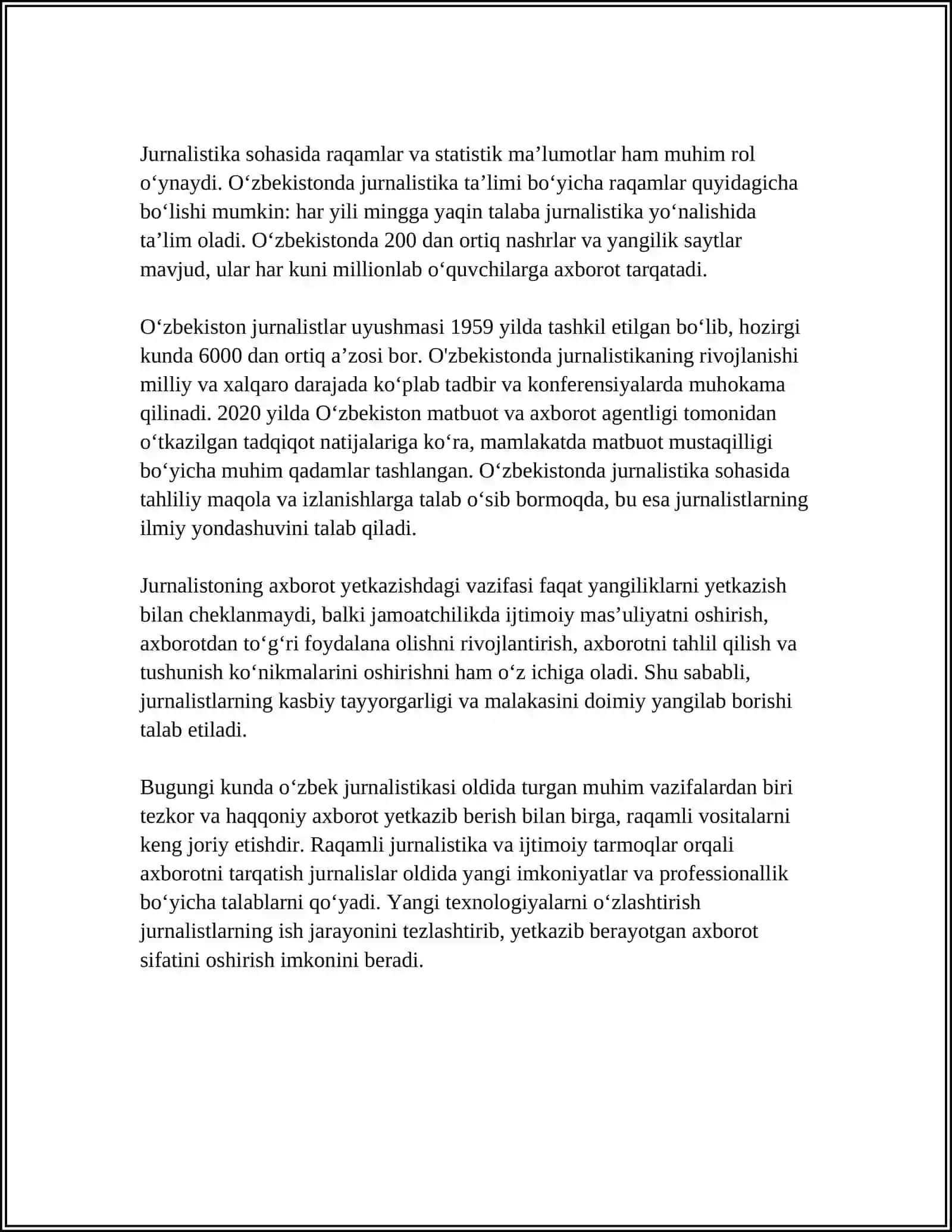 JURNALIST VA UNING AXBOROT MANBALARI 4