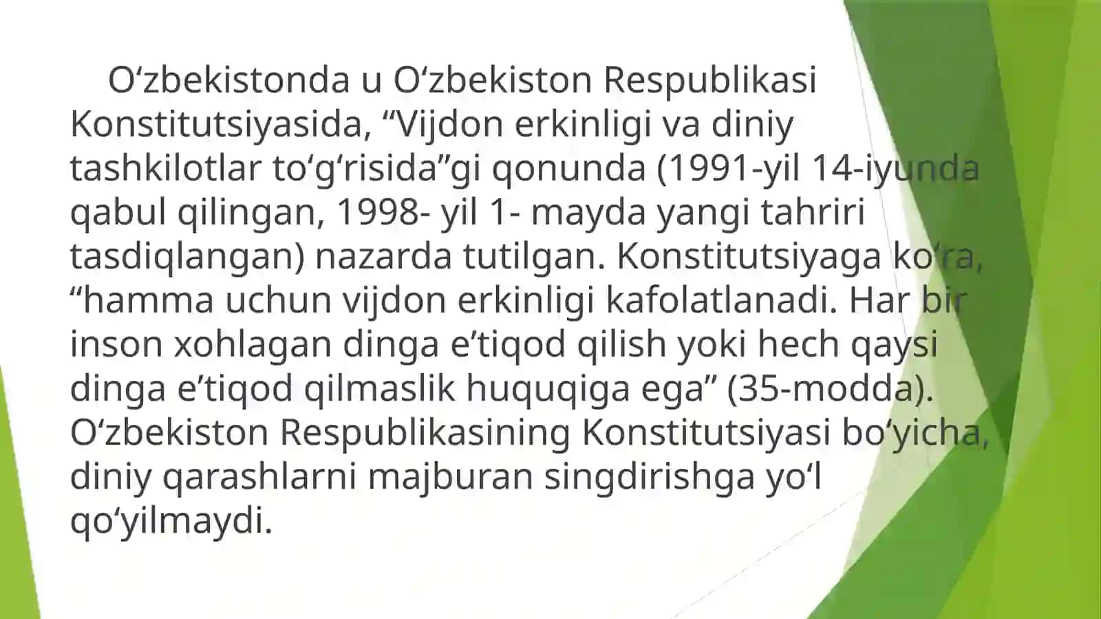 Vijdon va e'tiqod erkinligi 4