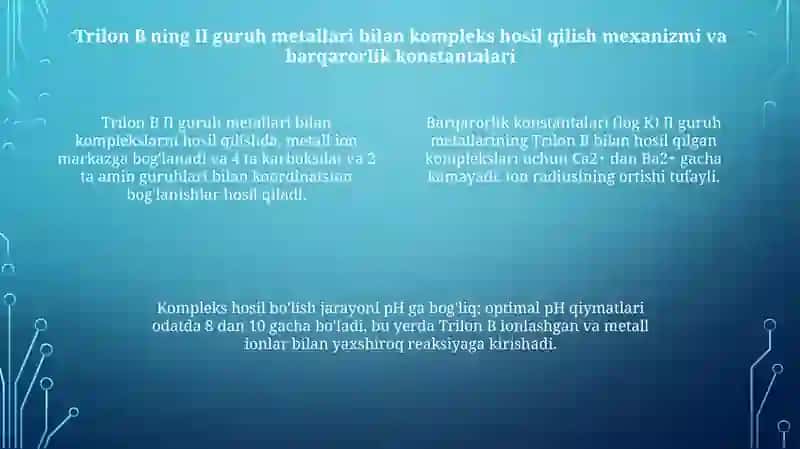 Trilon B va II guruh metallari 4
