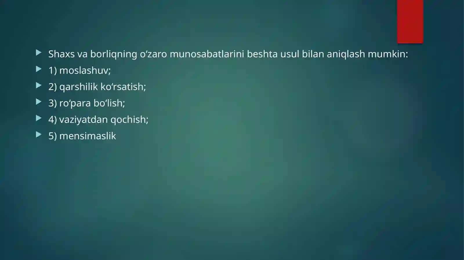 Deviant xulq va destruktiv xulq tushunchalari 4