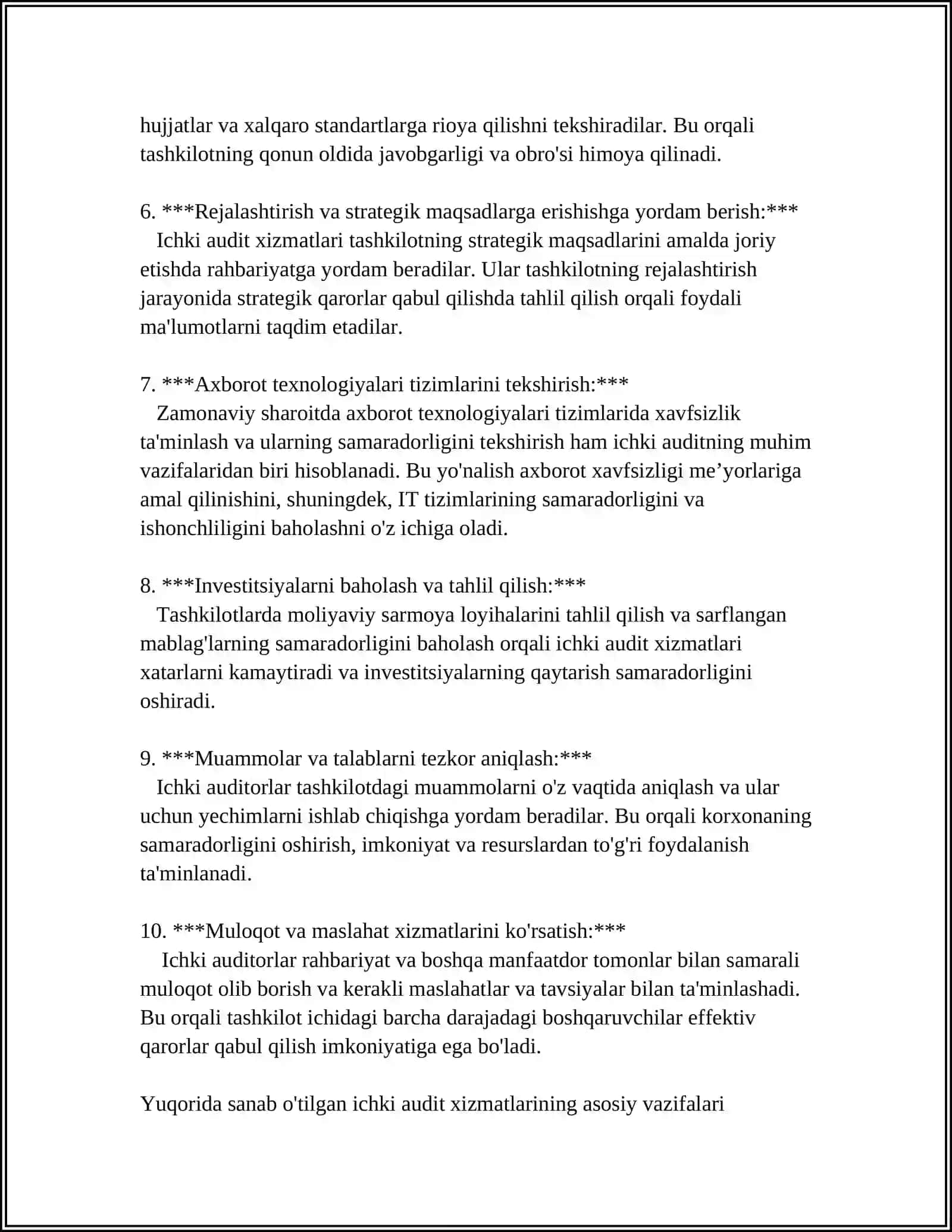 ICHKI AUDIT XIZMATINING MAJBURIYATLARI 4