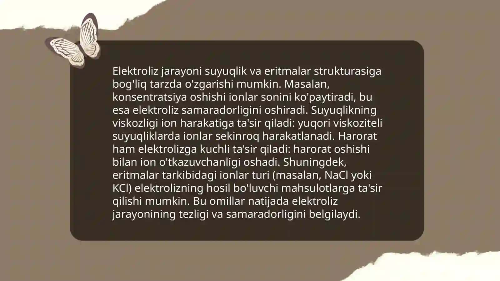 Suyuqlanmalar va eritmalar elektrolizining amaliy qoidalari 4
