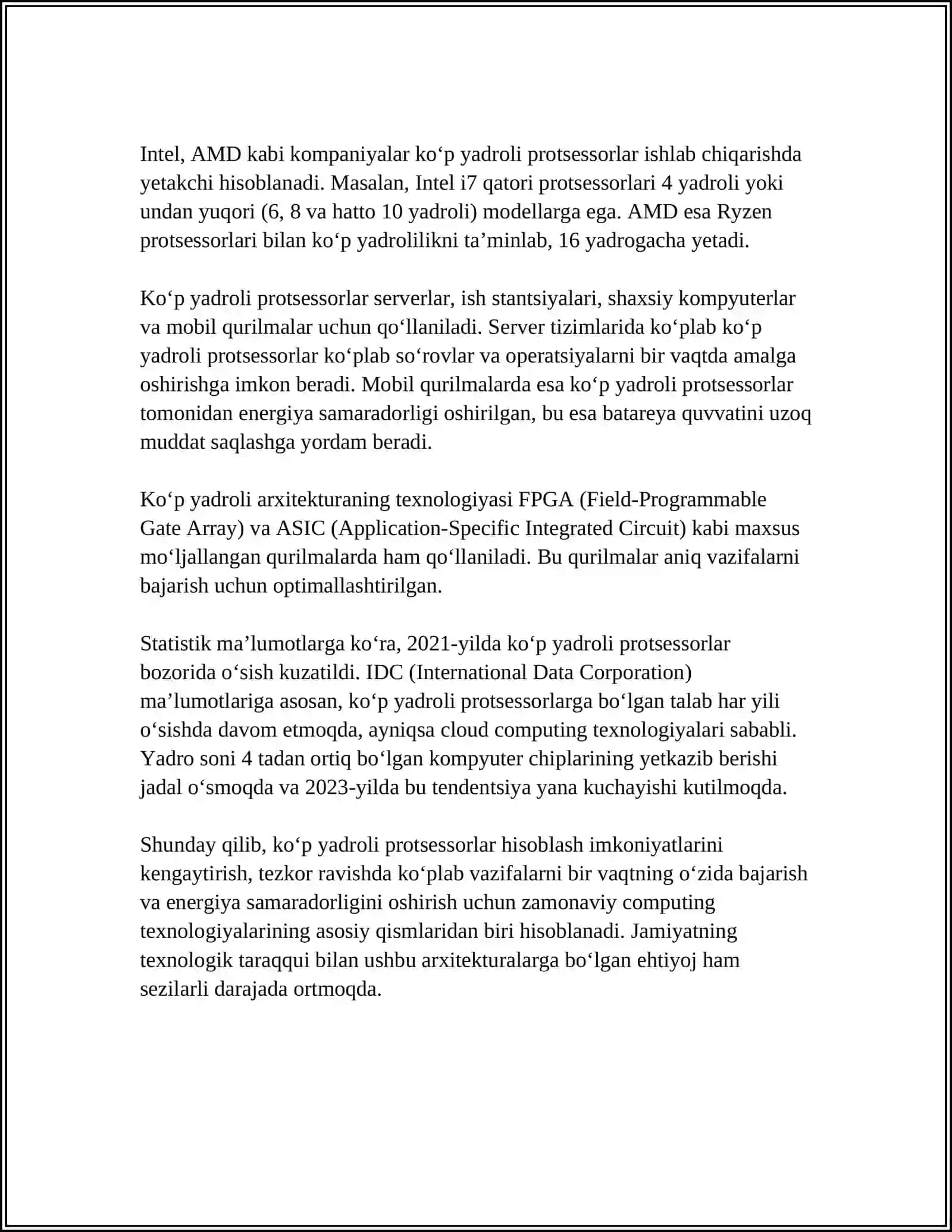 KOʻP YADROLI PROTSESSORLI PROTSESSORLAR VA ULARNING VAZIFALARI 4