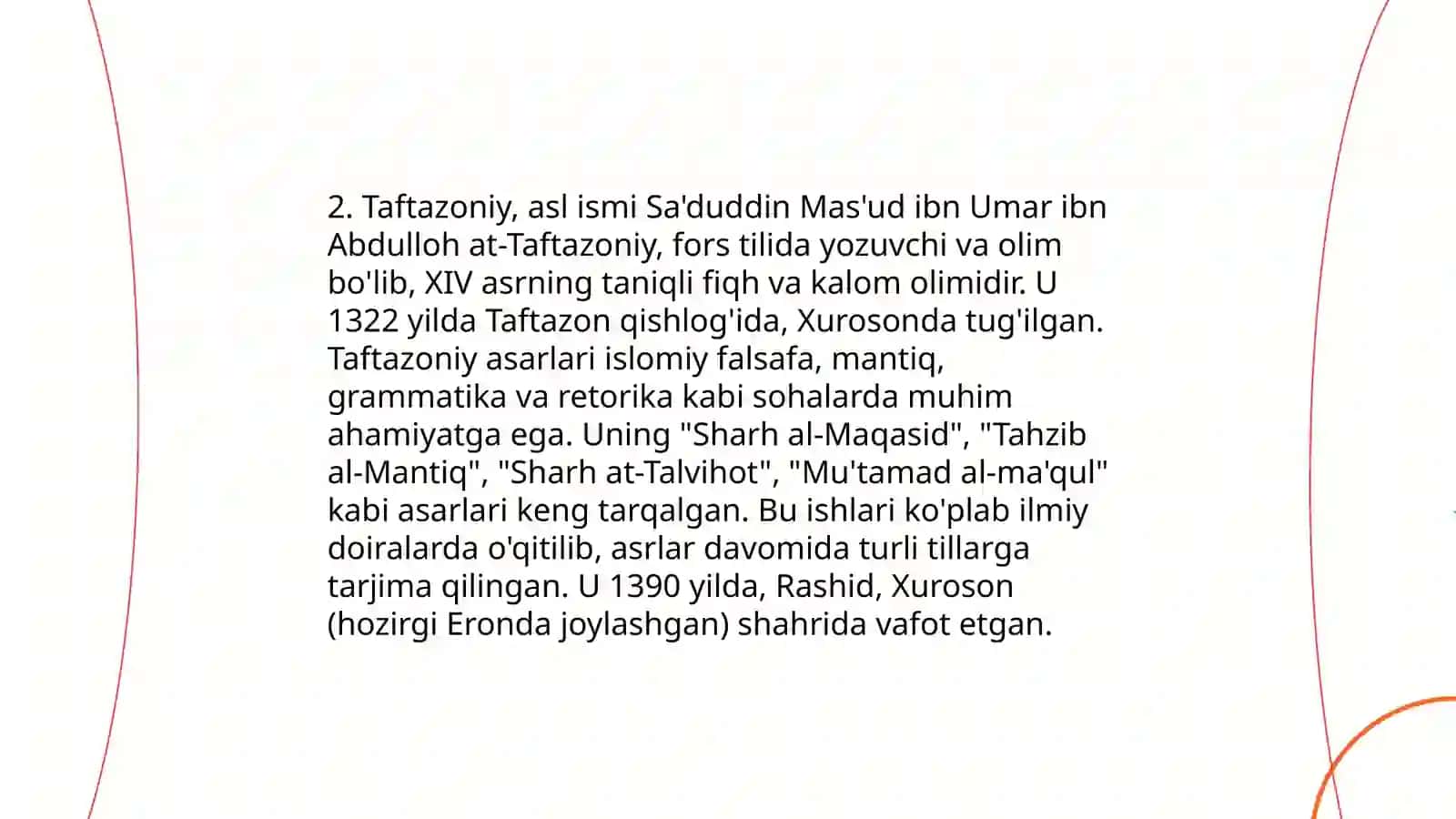 Faylasuf Taftazoniy haqida 4