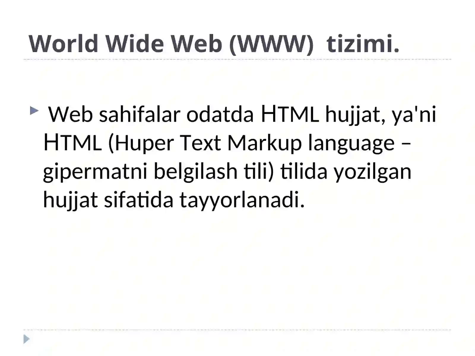 World Wide Web(WWW) ga kirish. Gipermant va gipermedia 4
